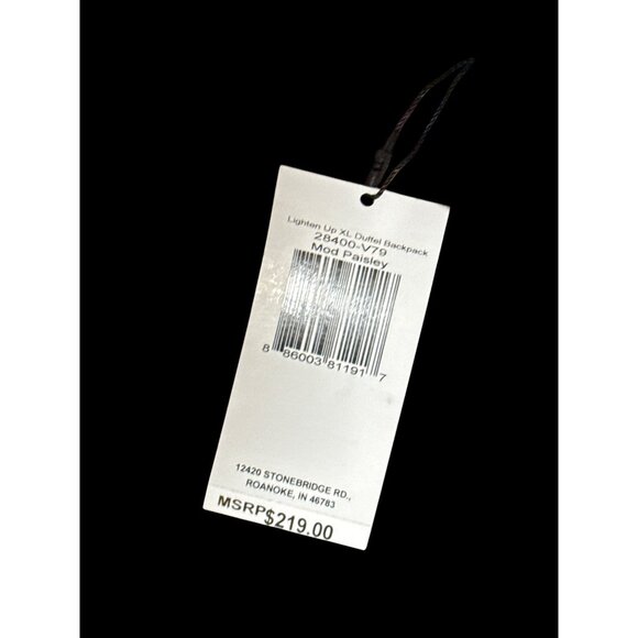 Vera Bradley Floral Print Travel Bag Lighten Up Duffle Backpack Mod Paisley New - Picture 2 of 6